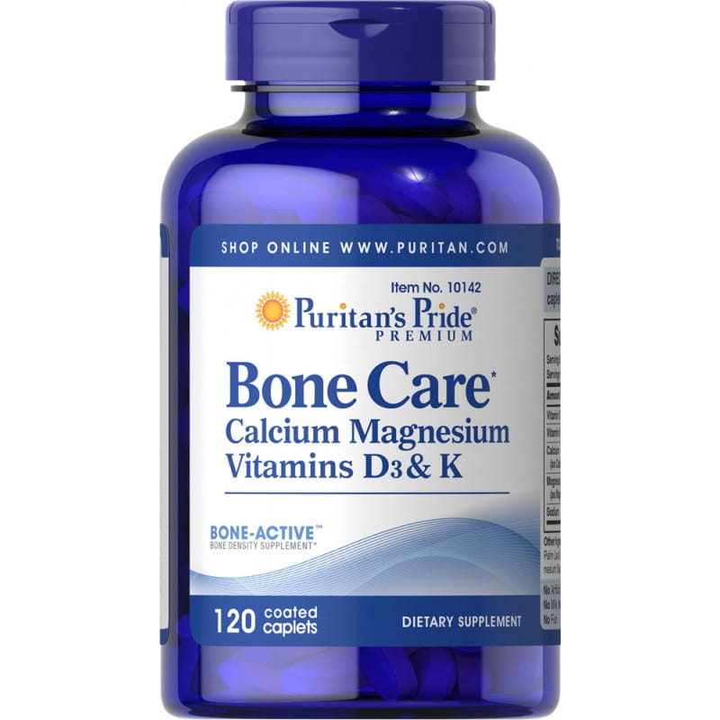 Support osseux calcium + magnésium + D3 & K2 120 comprimés PURITAN'S PRIDE
