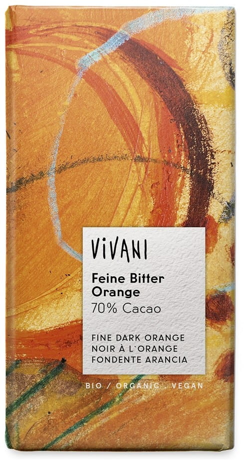 Chocolat amer au goût d'orange BIO 100 g - VIVANI