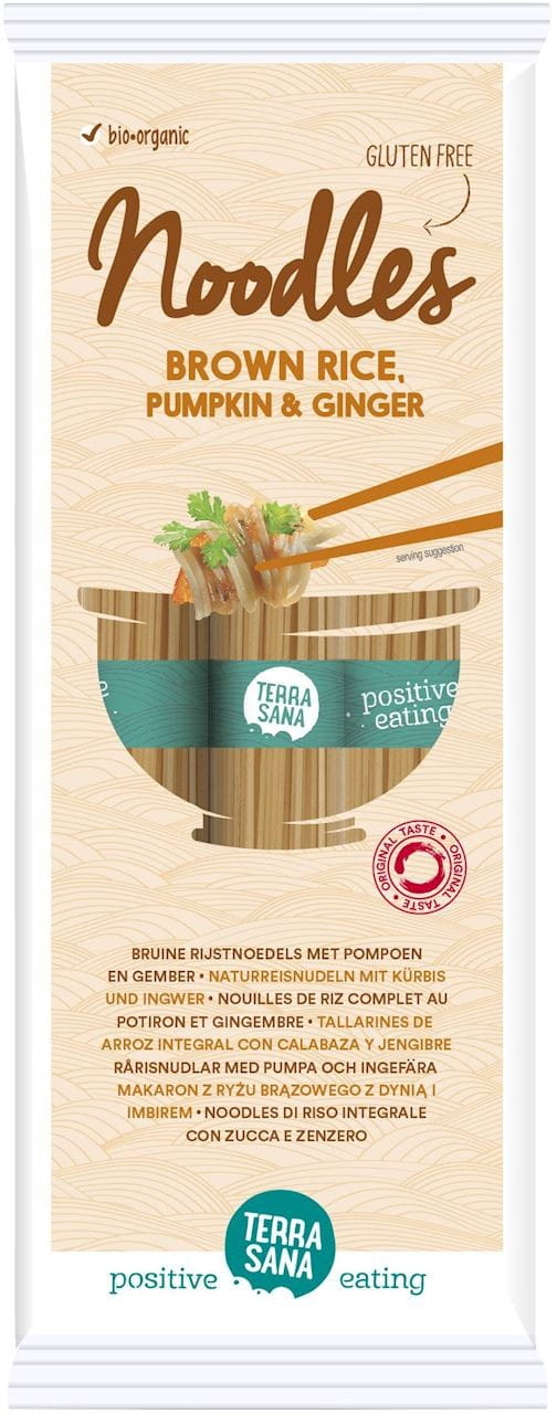 Pâtes de riz sans gluten (riz complet au potiron et gingembre) BIO 250 g - TERRASANA