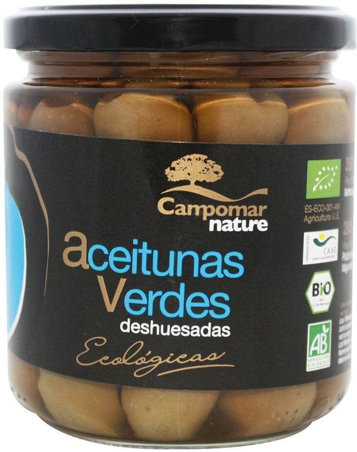 Olives vertes dénoyautées BIO 350 g - CAMPOMAR NATURE