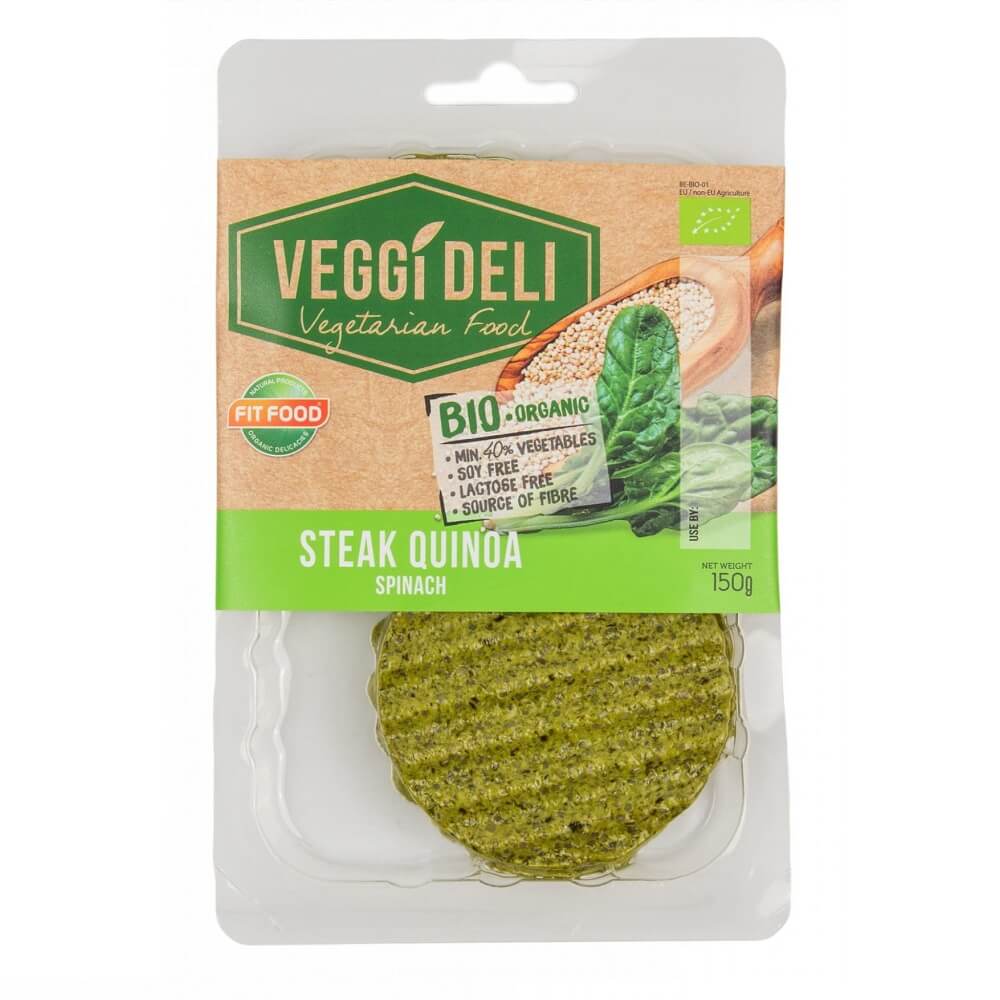Steak d'épinards BIO végétarien au quinoa 150 g VEGGI DELI