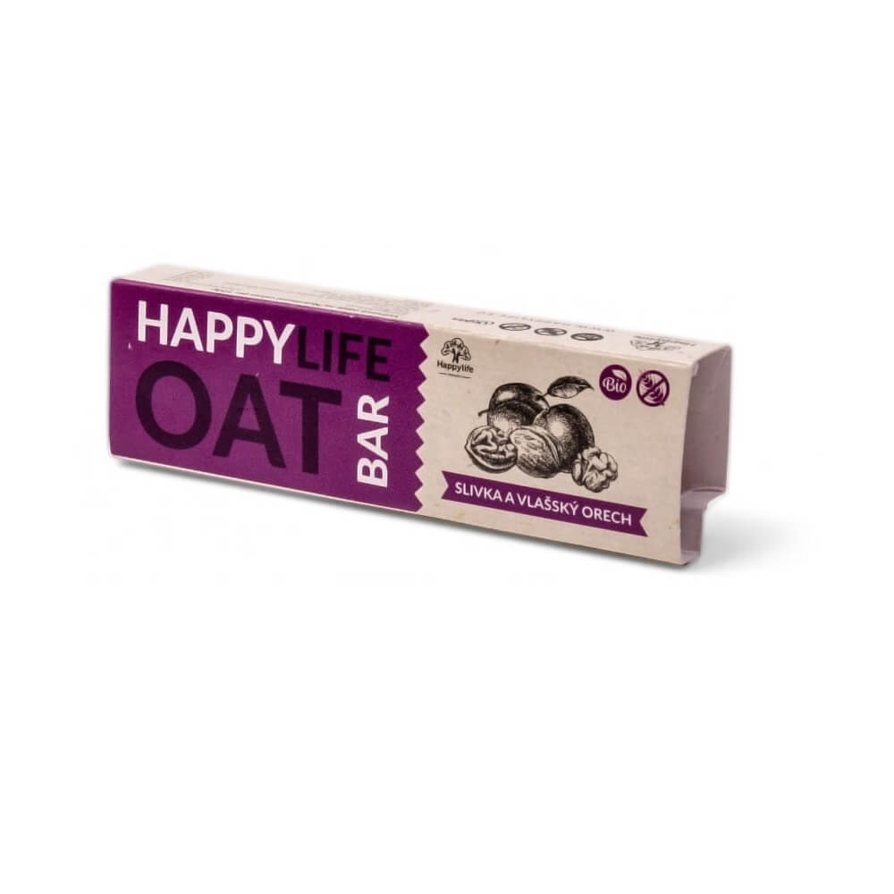 Barre avoine prune noix sans gluten BIO 42 g HAPPYLIFE