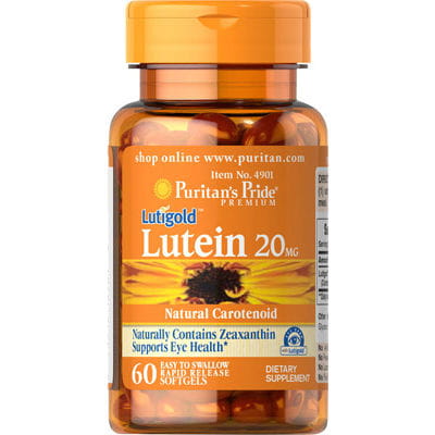 Lutéine zéaxanthine 20mg lutéine lutigold 60 gélules PURITAN'S PRIDE