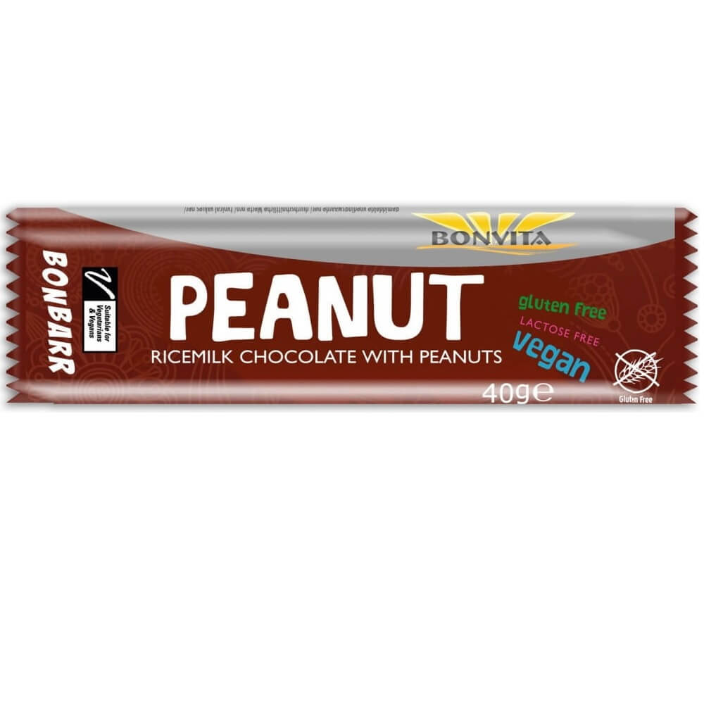 Barre cacahuètes sans lactose sans gluten BIO 40 g - BONVITA