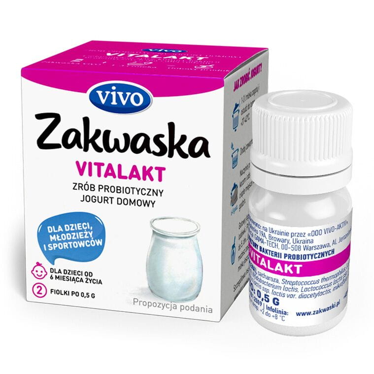 Yaourt maison cultures de bactéries vivantes vitalact Pack probiotique 2 x 05g ZAKWASKI VIVO