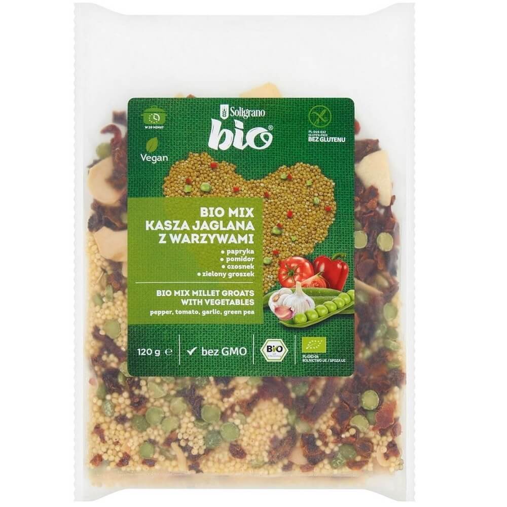 Millet aux légumes sans gluten BIO 120 g - SOLIGRANO