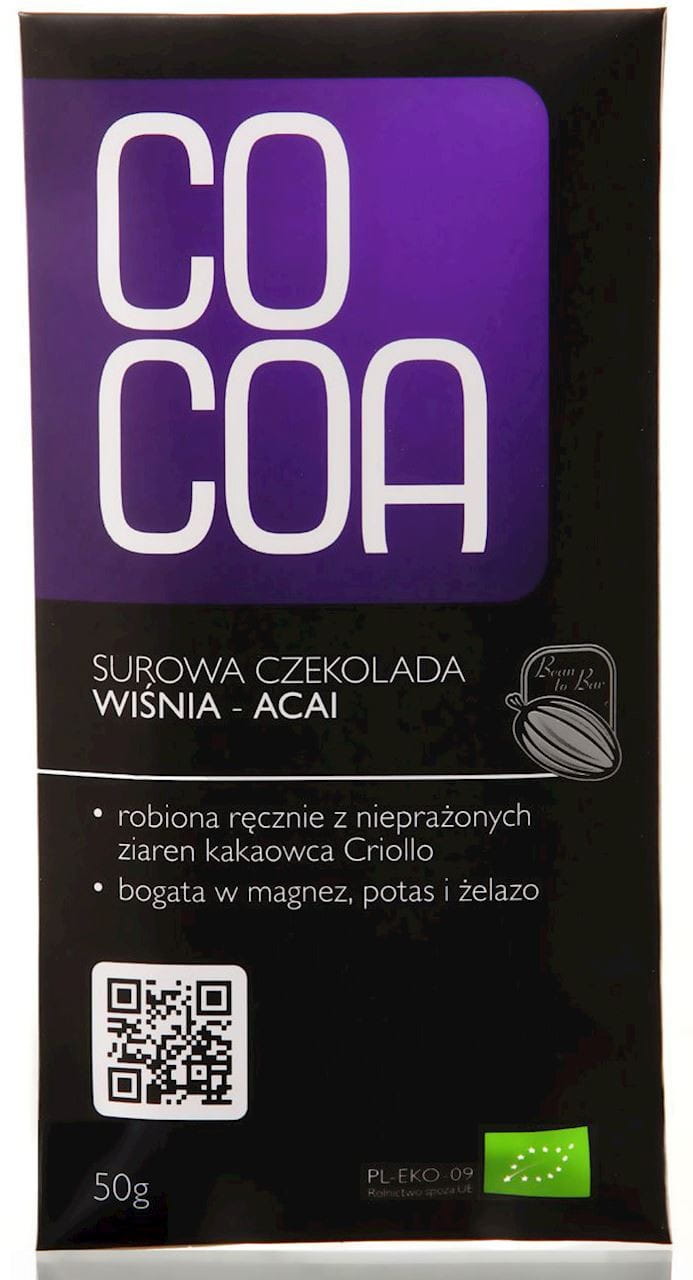 Chocolat cerise crue - açai BIO 50 g - CACAO