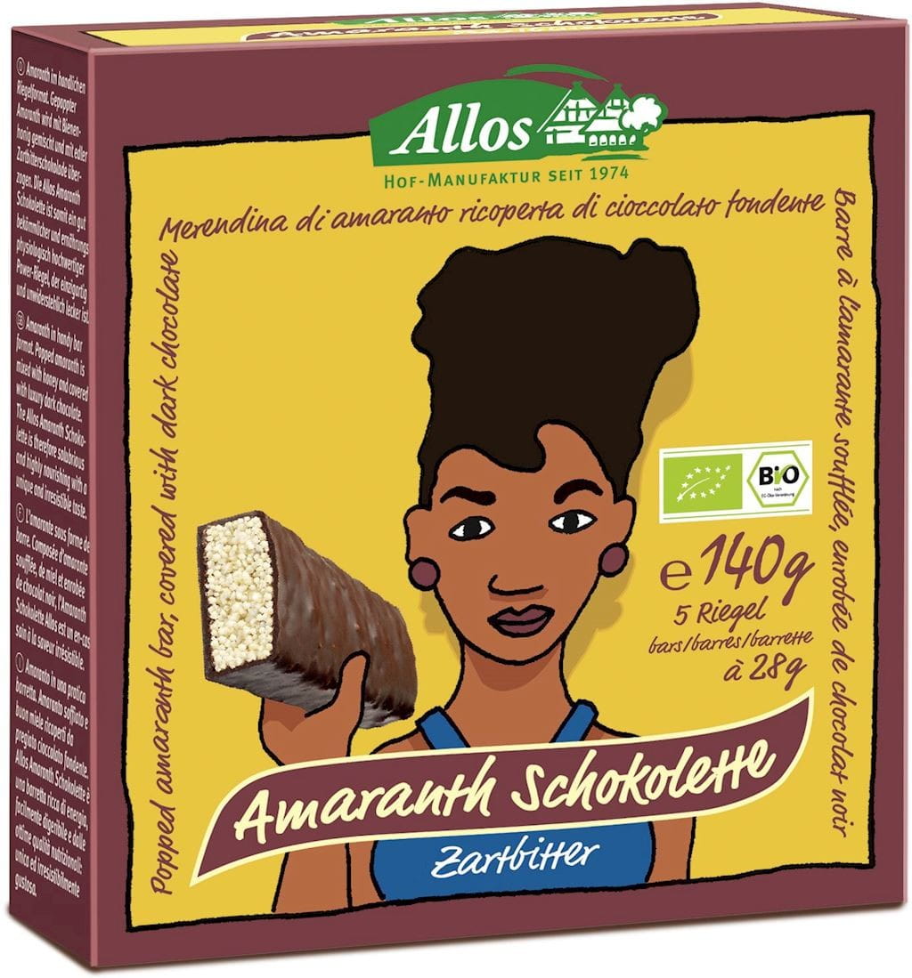 Tablette Amarante au chocolat noir BIO 140 g (5 pièces) - ALLOS