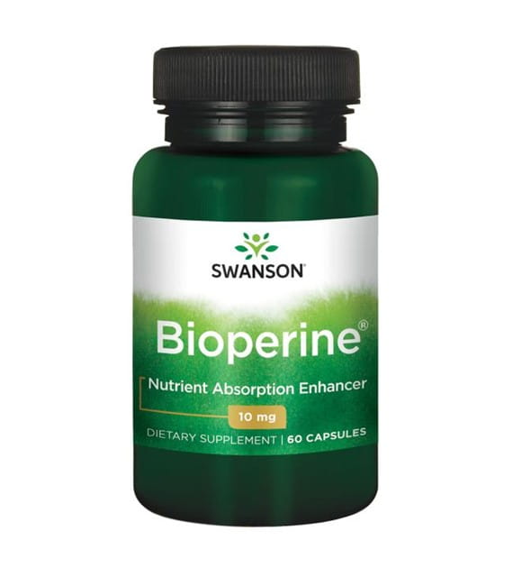 Bioperine 10mg Extrait de Poivre Noir Pipérine 60 gélules de SWANSON