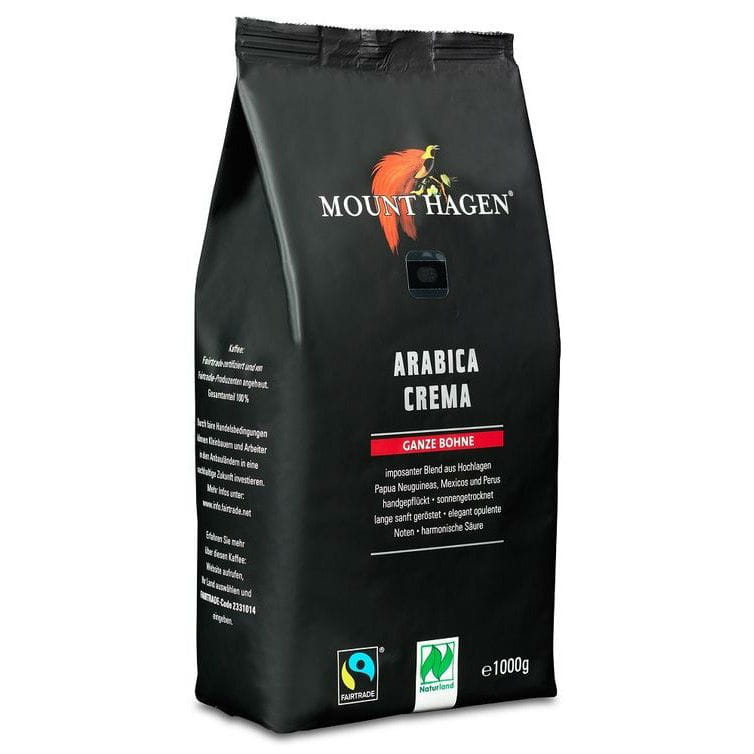 Café en grains Arabica crema torréfié équitable BIO 1 kg - MOUNT HAGEN