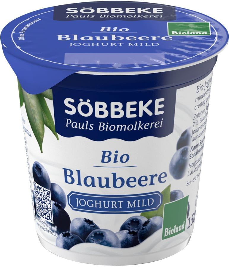 Yaourt aux myrtilles BIO 150 g - SOBBEKE