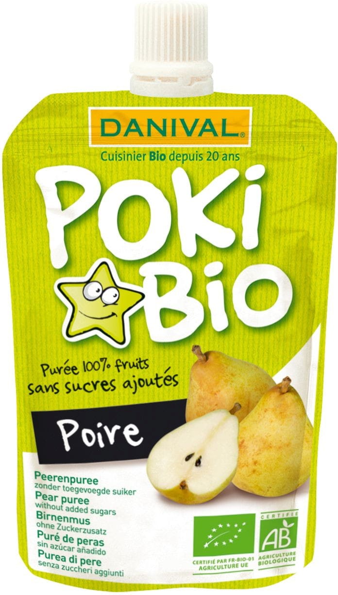 Purée de poire 100% fruit sans sucre ajouté BIO 90 g - DANIVAL