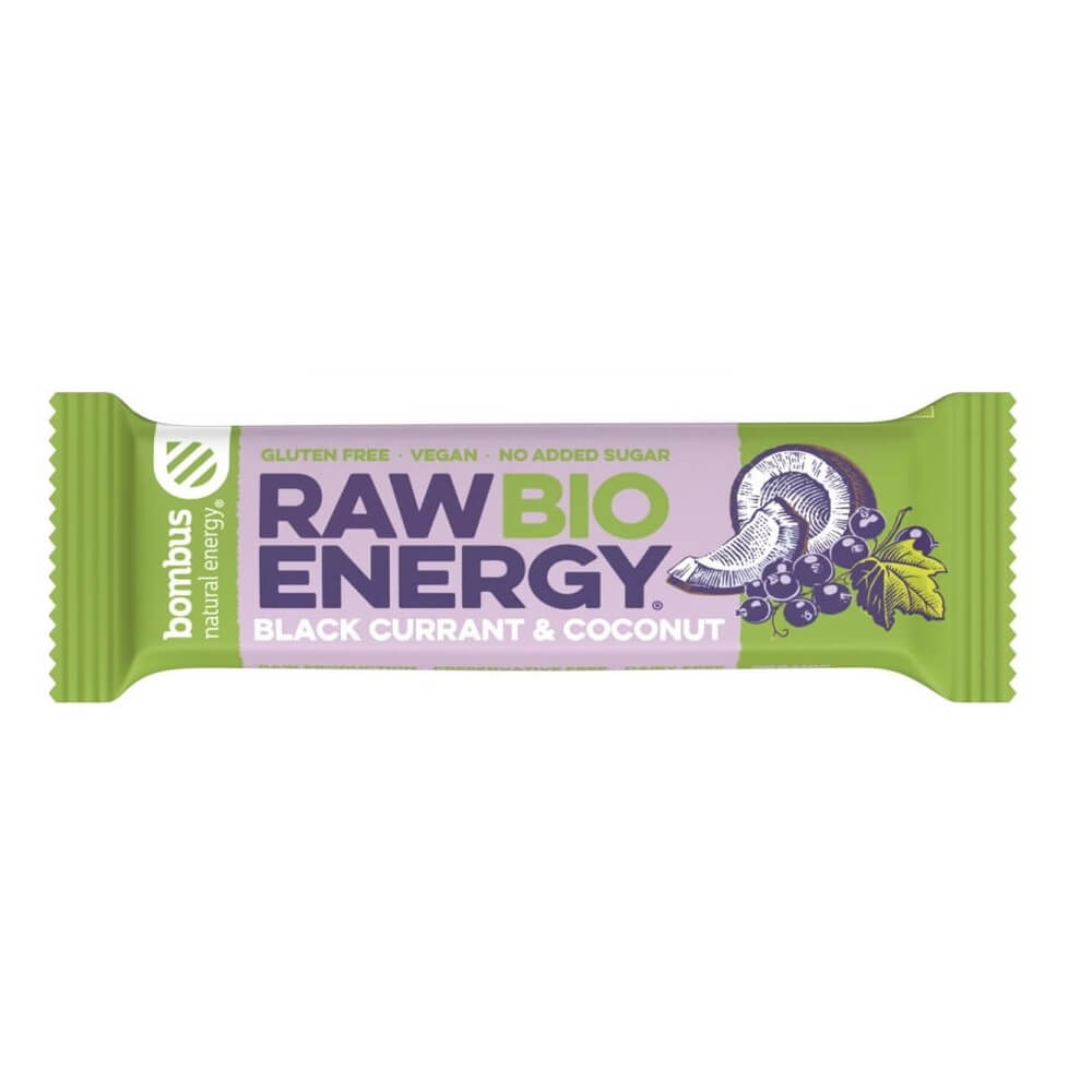 Barre énergétique crue BIO cassis noix de coco sans gluten 50 g BOMBUS