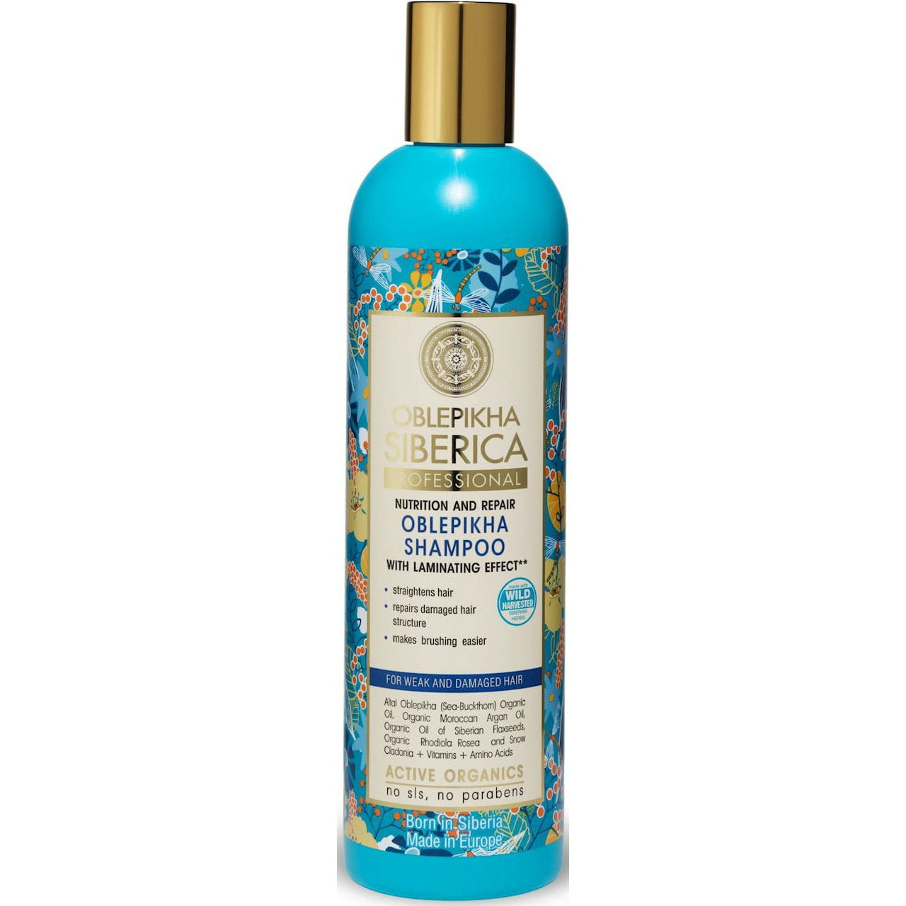 Shampooing pour cheveux faibles et abîmés, nutrition et reconstruction 400 ml - OBLEPIKHA SIBERICA