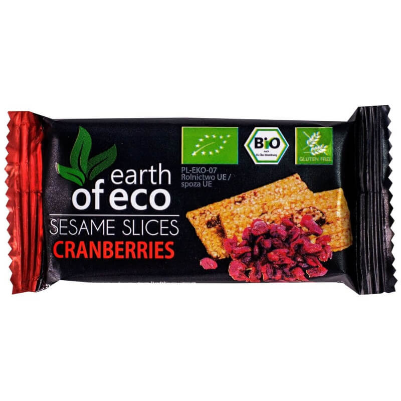 Graines de sésame sans gluten aux canneberges BIO 18 g - EARTH OF ECO