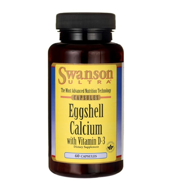 Calcium de coquille d'œuf avec vitamine D - 3 calcium de coquille d'œuf avec vitamine D3 60 gélules SWANSON