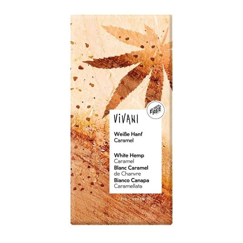 Chocolat blanc vanille aux graines de chanvre caramélisées BIO 80 g - VIVANI
