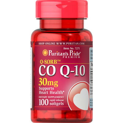 Coenzyme Q10 30 mg chaque Q10 100 gélules PURITAN'S PRIDE
