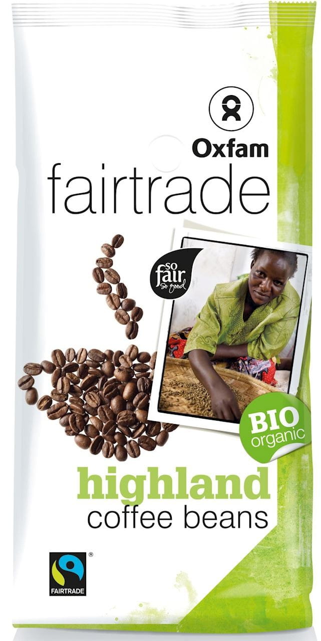 Café Highland Arabica en grains commerce équitable BIO 250 g - OXFAM