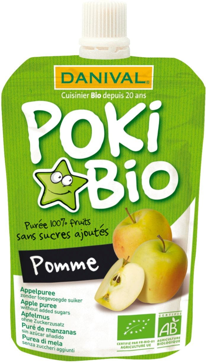 Purée de pomme 100% fruits sans sucres ajoutés BIO 90 g - DANIVAL