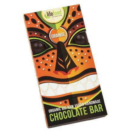 Chocolat cru sans gluten aux écorces d'orange BIO 70 g - LIFEFOOD