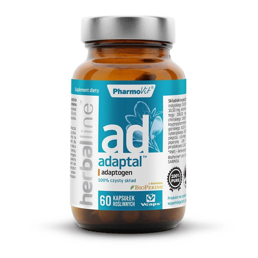 Adaptal adaptogène avec adjonction de bioperine 60 gélules vcaps PHARMOVIT HERBALLINE