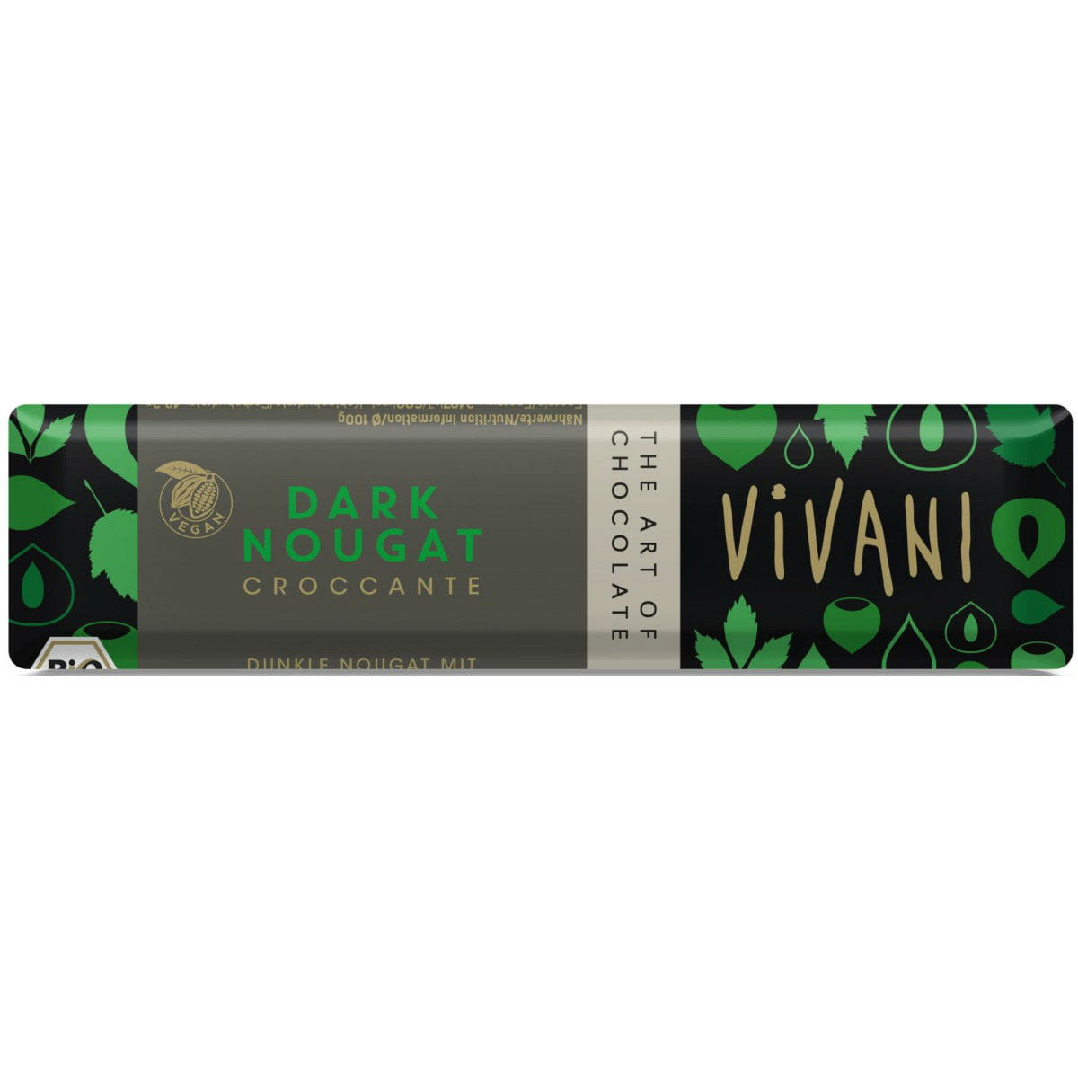 Croccante barre chocolat noir nougat BIO 35 g - VIVANI