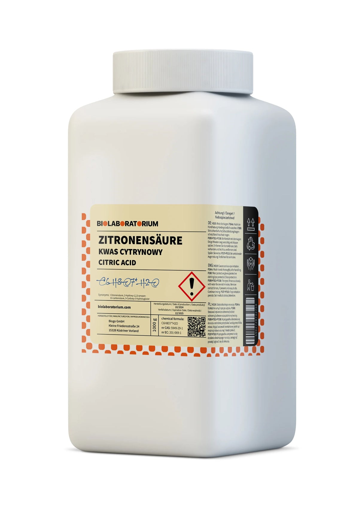 Acide citrique 1 kg BIOLABORATORIUM