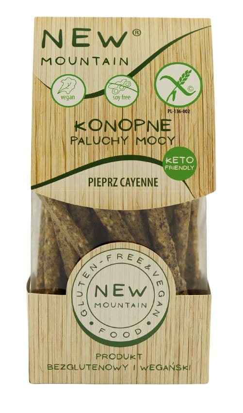BÂTONNETS AU CANNABIS ET AU POIVRE DE CAYENNE SANS GLUTEN 200 g - NEW MOUNTAIN DDM: 11-2026