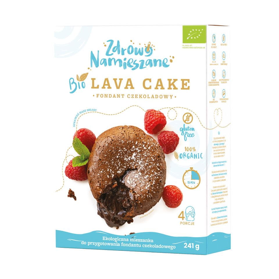MÉLANGE POUR GÂTEAU AU CHOCOLAT FONDANT (LAVA CAKE) SANS GLUTEN ET BIO 241 g - ZDROWO NAMIESZANE DDM: 10-2026