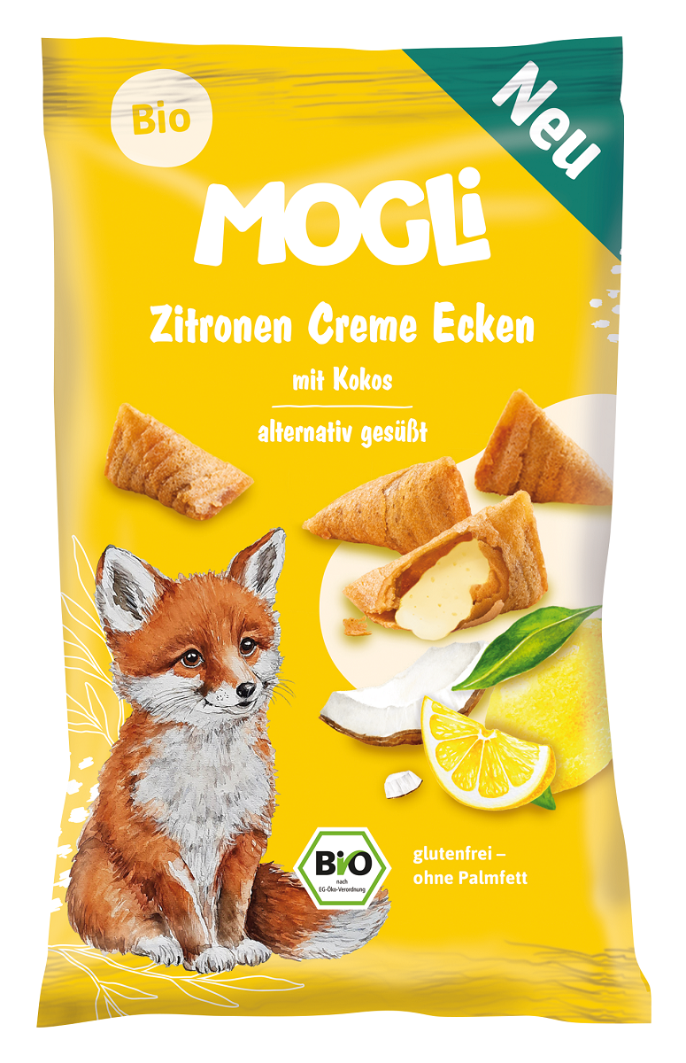 CORNETS À LA CRÈME DE NOIX DE COCO ET DE CITRON, SANS GLUTEN ET BIO, 30 g - MOGLI DDM: 11-2026