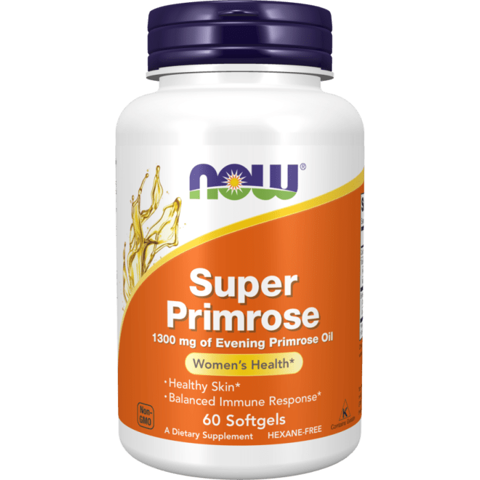 Super prvosenka 1300 mg 60 tobolek. - Pupalkový olej NOW FOODS