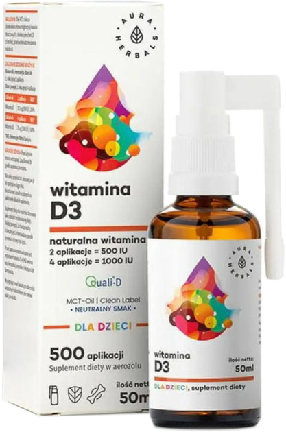 Vitamin D3 för barn MCT aerosol 50ml AURA HERBALS