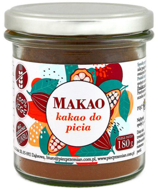 Maca - cacau para beber - pote de 180g CINQ CHANGEMENTS