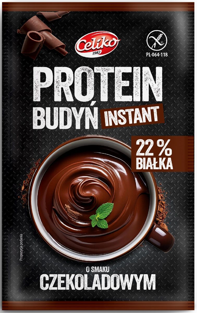 PUDING PROTÉINÉ INSTANTANÉ AU GOÛT DE CHOCOLAT SANS GLUTEN 40 g - CELIKO DDM: 09-2026