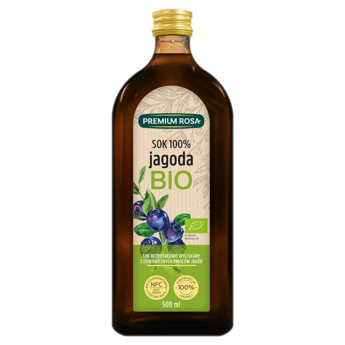 Jus de Myrtille 100% BIO 500ml PREMIUM ROSA