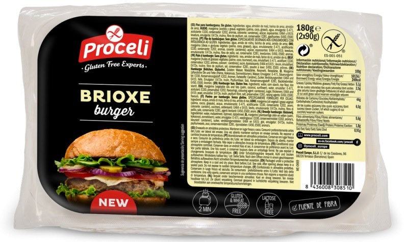 Petits pains à hamburger SANS GLUTEN 180 g PROCELI DDM: 11-2026