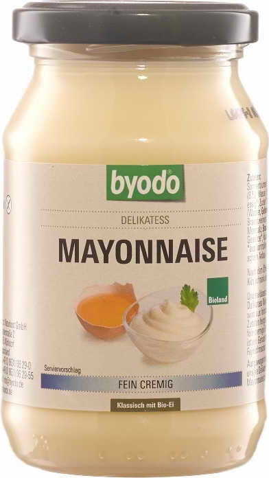 Mayonnaise 80 % de matières grasses, sans gluten, bio, 250 ml, Byodo DDM: 10-2026