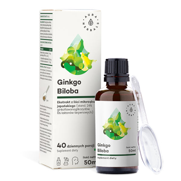 Ginkgo biloba - extrato líquido 50ml AURA HERBALS