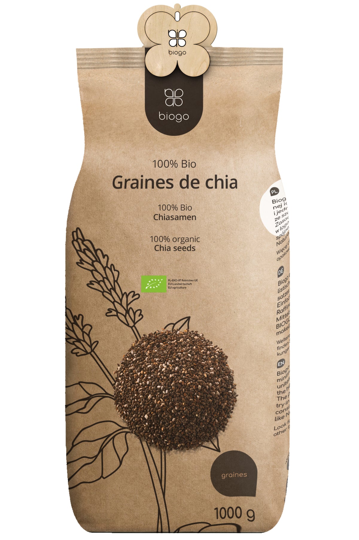 Graines de Chia bio (Salvia Hispanica) 1 kg BIOGO