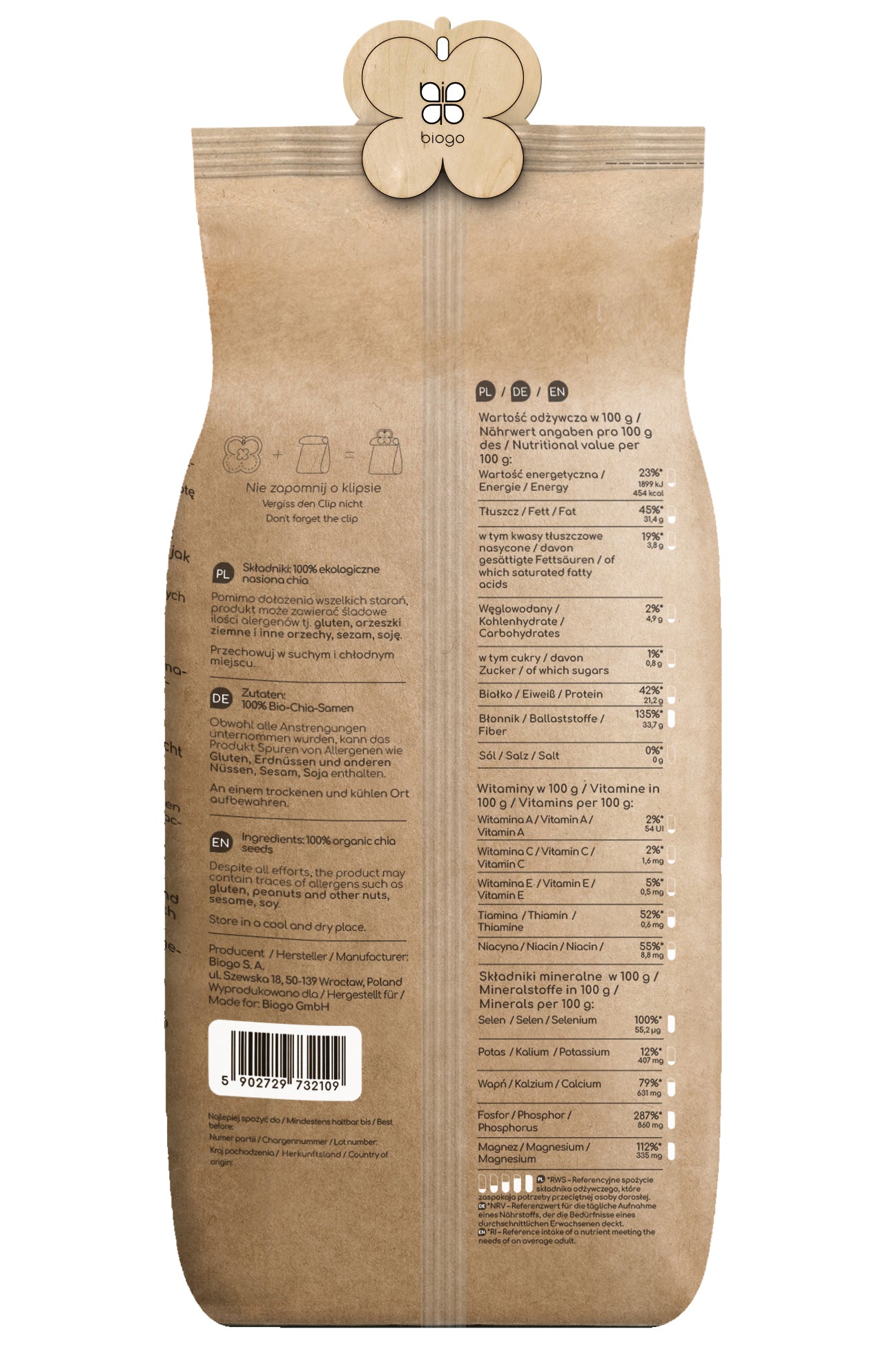 Graines de Chia bio (Salvia Hispanica) 1 kg BIOGO
