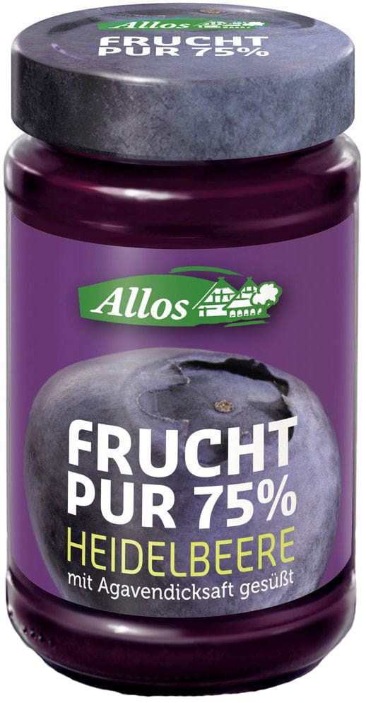 Mousse de myrtille (75% de fruits) BIO 250 g - ALLOS