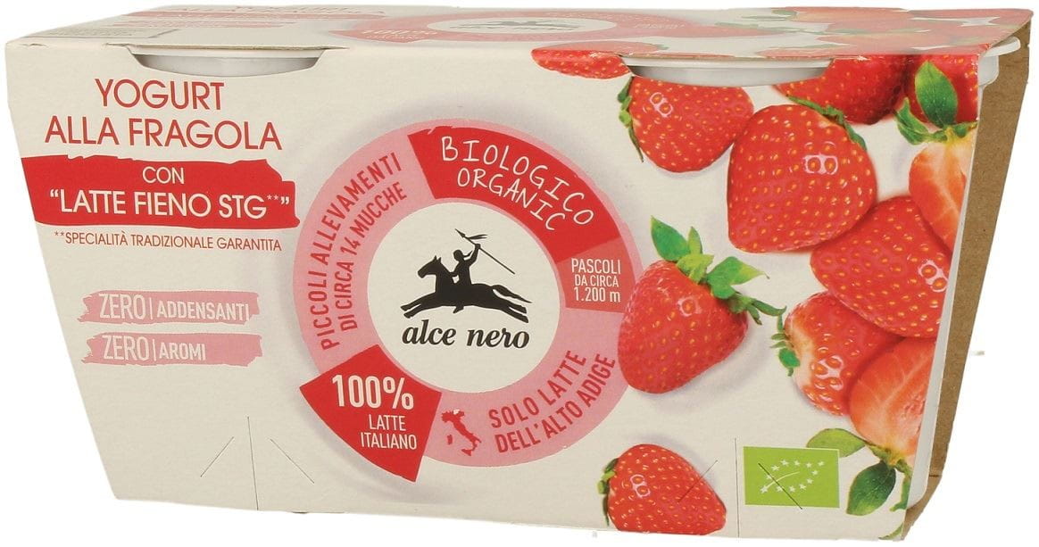 Yaourt fraise BIO 2 x 125 g - ALCE NERO
