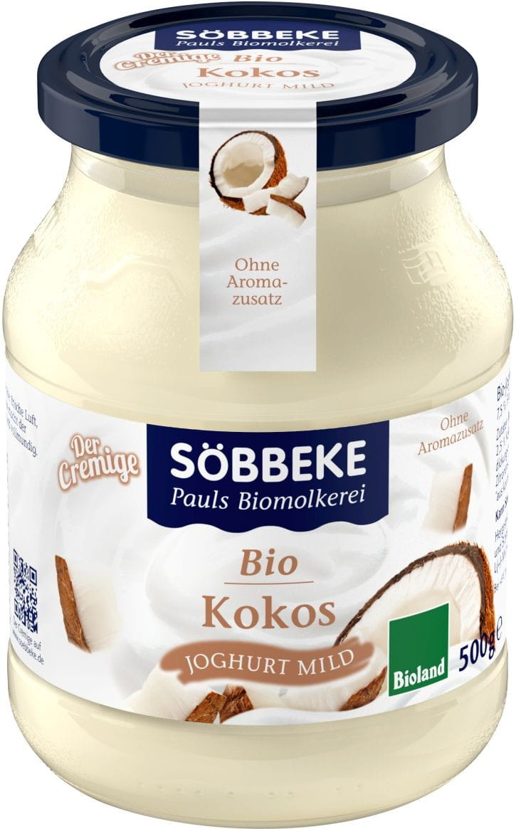 Yaourt à la noix de coco 75% BIO 500 g (pot) - SOBBEKE