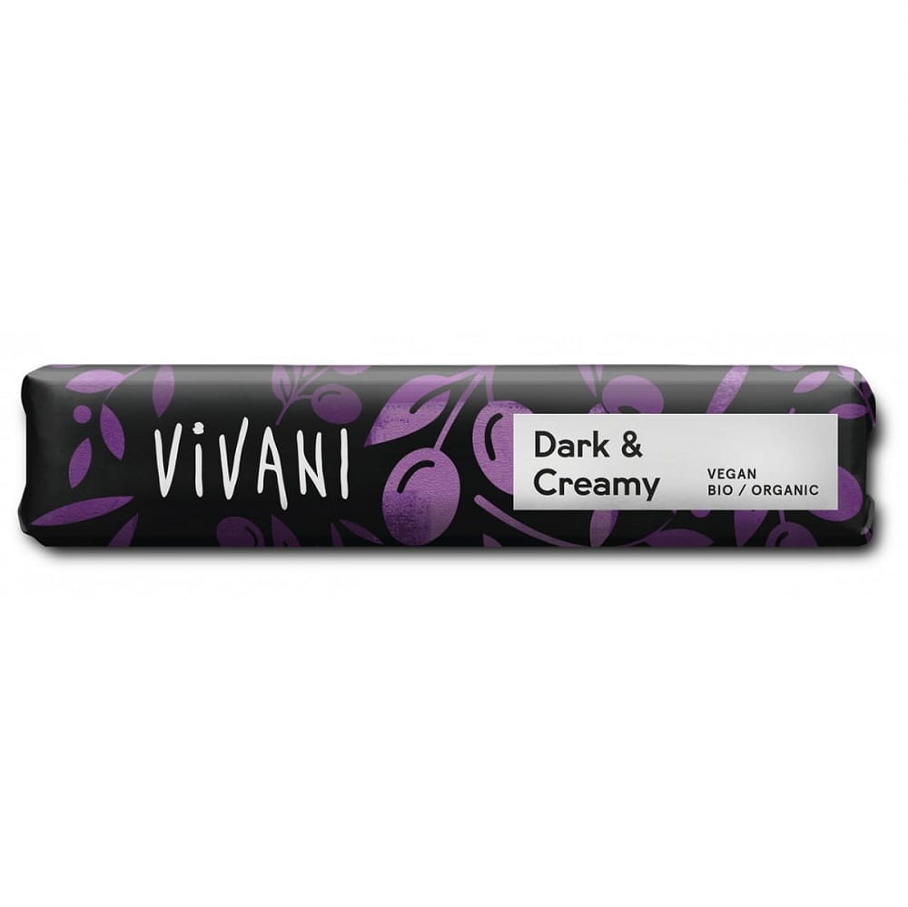 Barre de cacao à l'huile d'olive noir & crémeux BIO 35 g - VIVANI