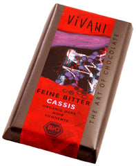 Chocolat amer fourré au cassis BIO 100 g - VIVANI