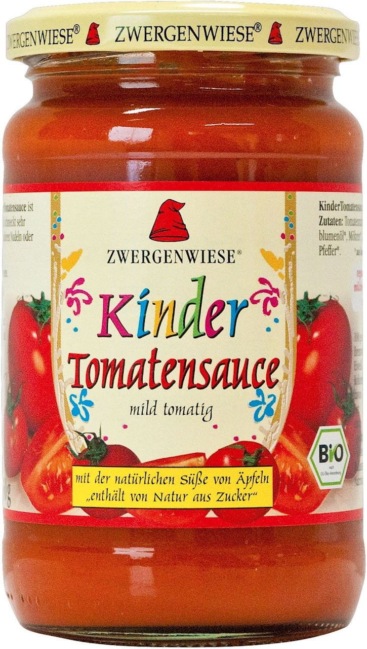 Sauce tomate sans gluten pour enfants BIO 350 g - ZWERGENWIESE
