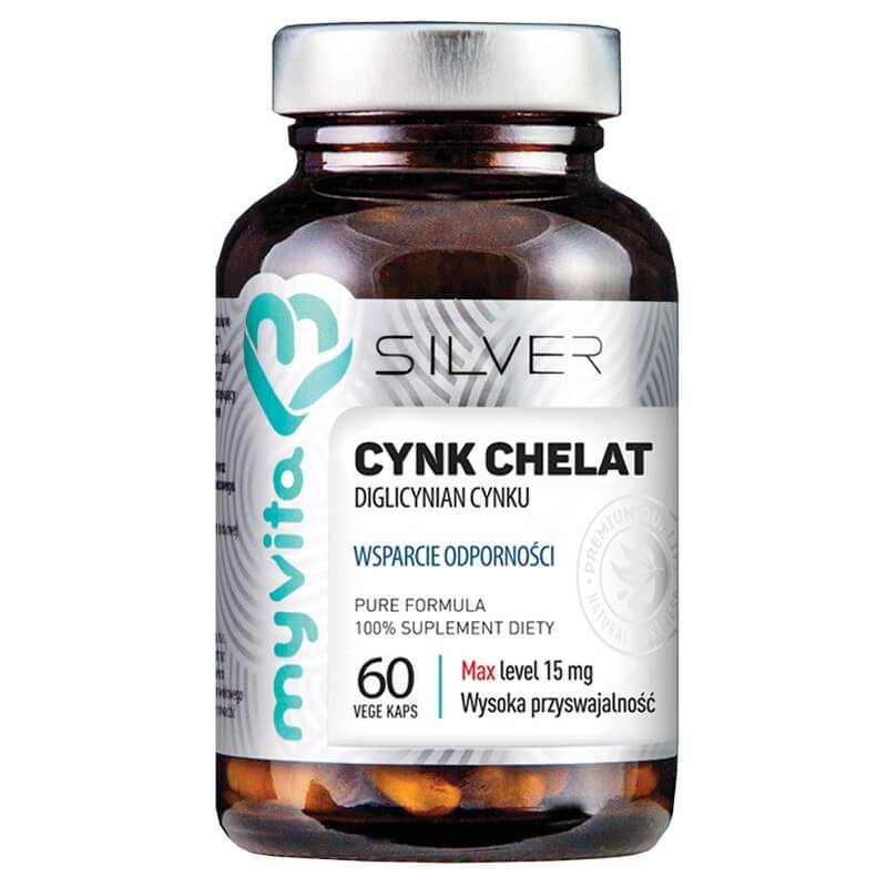 Chélate de zinc bisglycinate de zinc 15 MG soutien immunitaire 60 gélules MYVITA SILVER