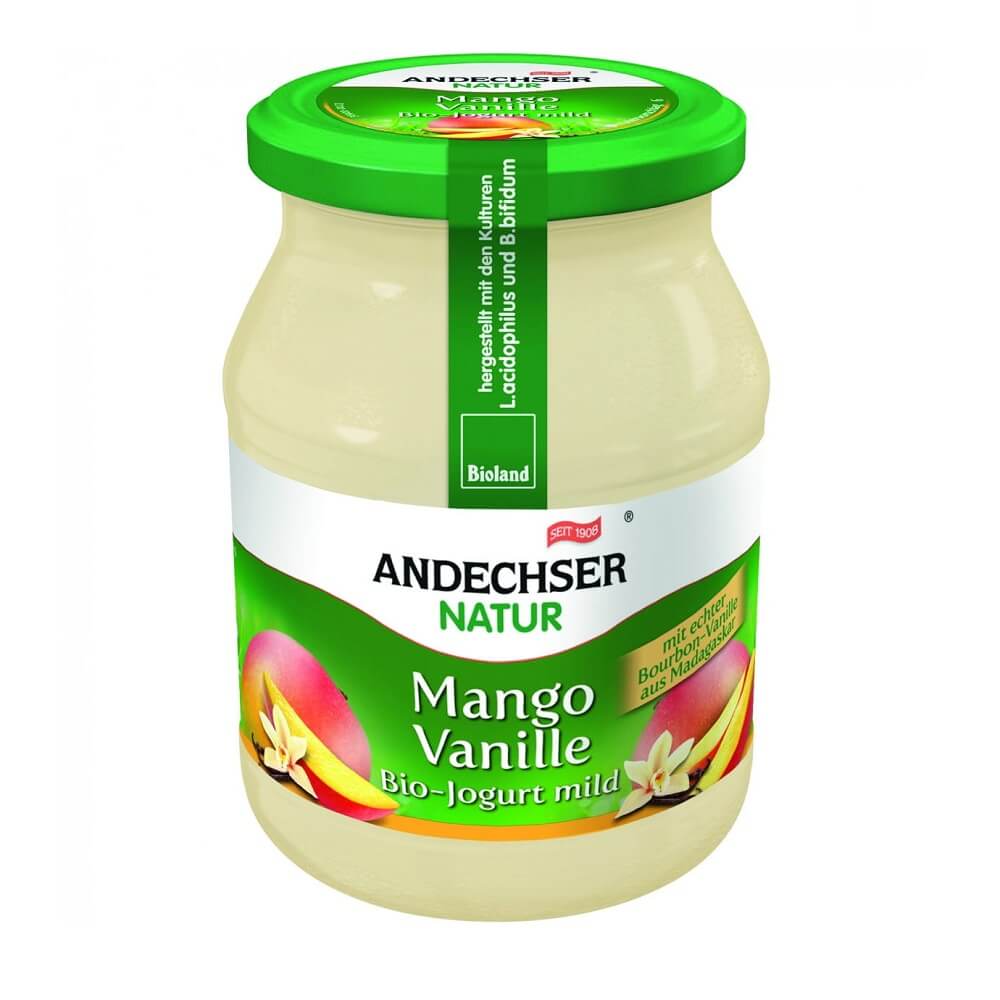 Yaourt mangue vanille 37% BIO 500 g ANDECHSER NATUR