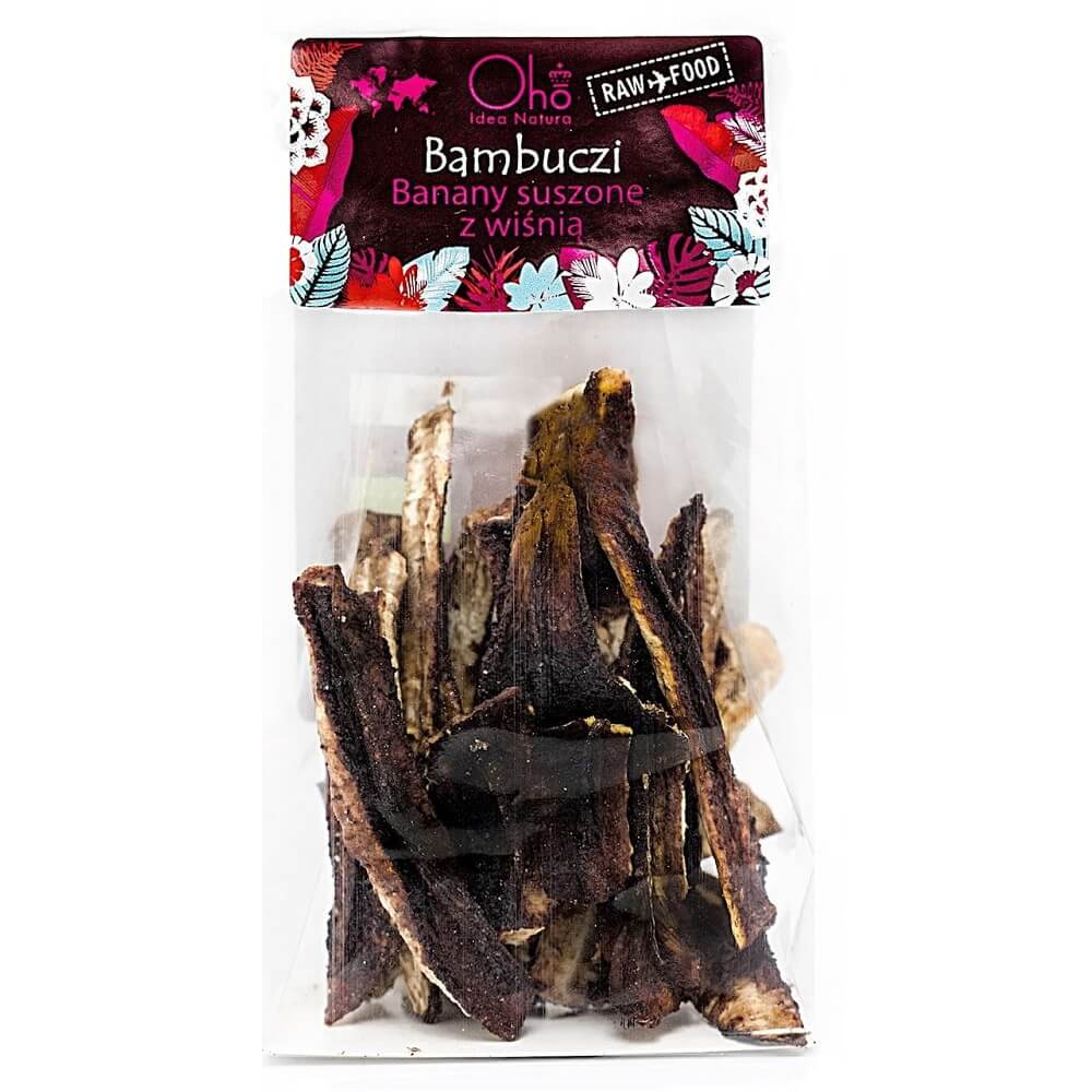 Bananes séchées à la cerise crues BIO 50 g - OHO BAMBOO